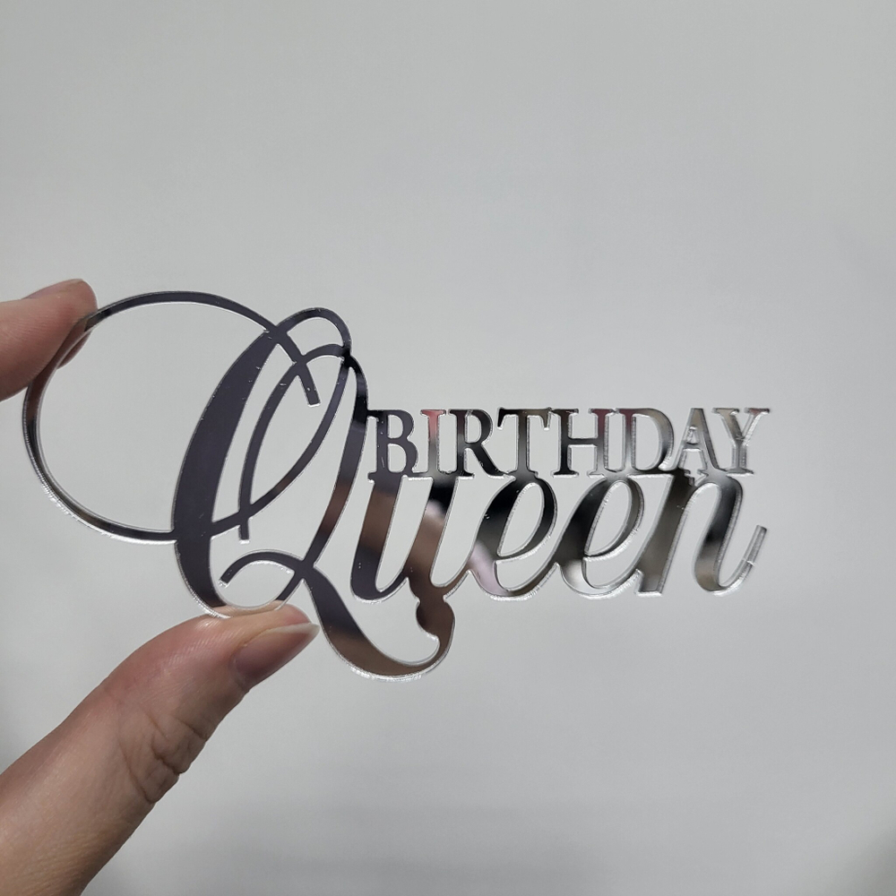 Топпер Birthday Queen (Серебро, Боковина)