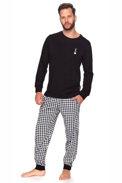 Оригинальная пижама с карточным принтом (Размер: L) (Цвет: черный с белым)