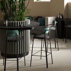 Стул барный Ror, Round, велюр, черный/темно-зеленый/черный