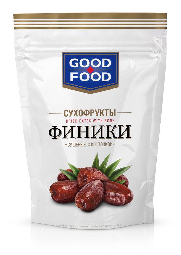 GOOD FOOD Финики сушеные, с косточкой 200 г