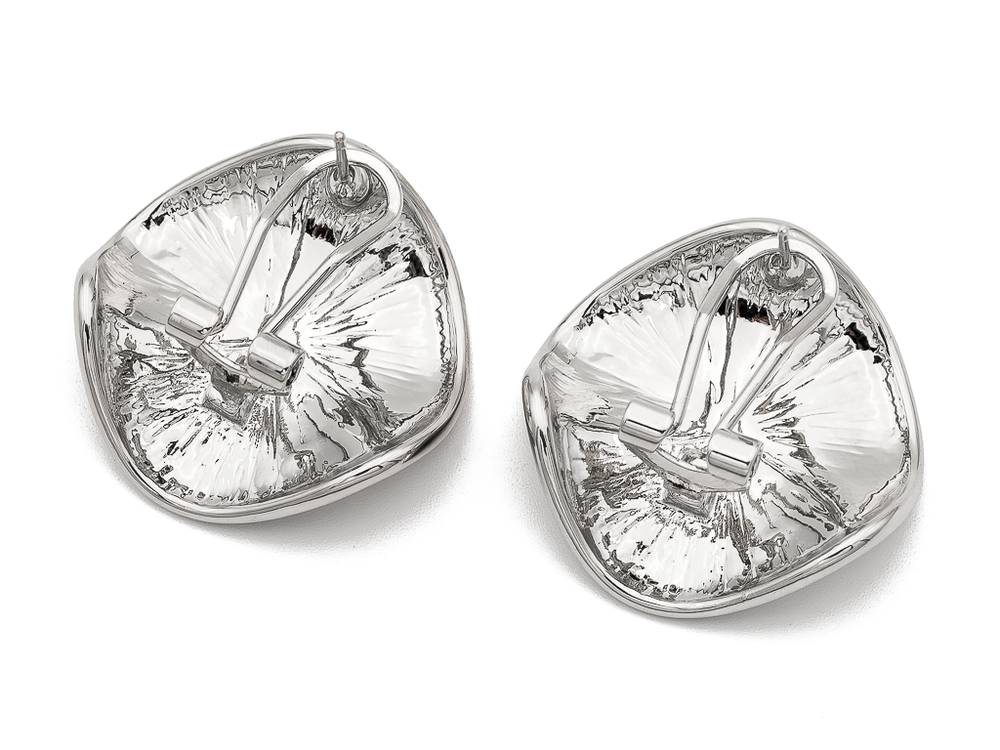 Серьги-гвоздики "Сатин. Мятый круг" 27мм