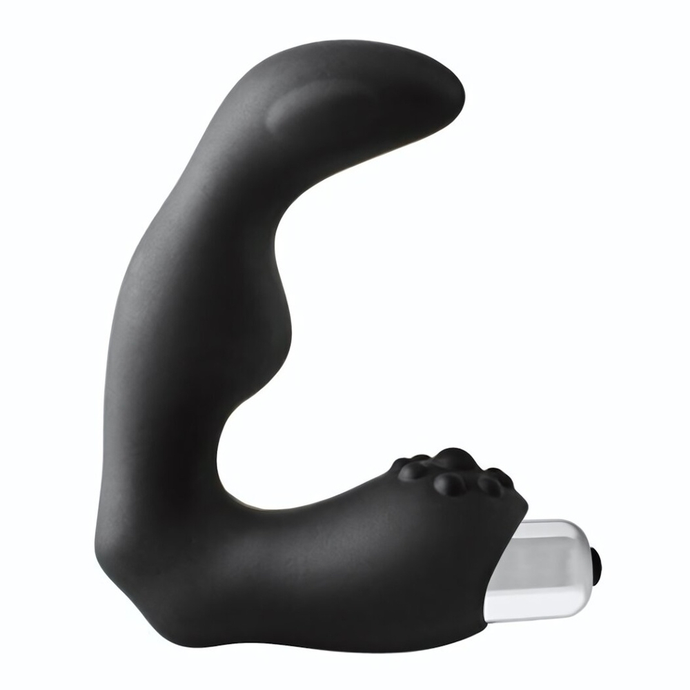 Черный вибромассажер простаты FantASStic Vibrating Prostate Massager - 11,3 см. (Цвет: черный)