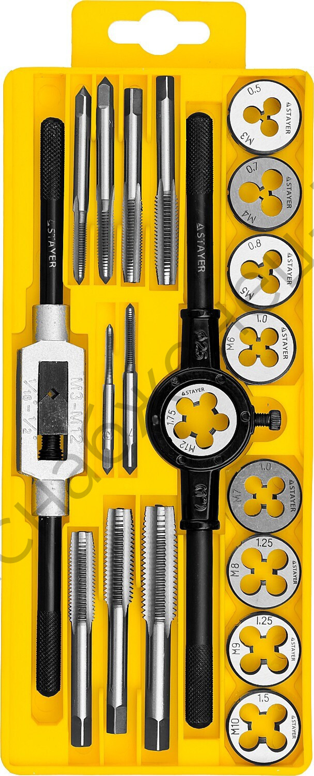 STAYER MaxCut 20 предмета, легированная сталь, Набор метчиков и плашек (28012-H20)