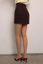 Юбка мини шоколад в полоску