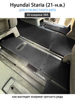 Автомобильные коврики ЭВА для Hyundai Staria (21-н.в.) на 9-ти местное авто