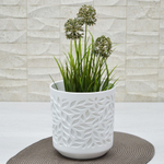 Кашпо Leaves 2,5л, белый/белый