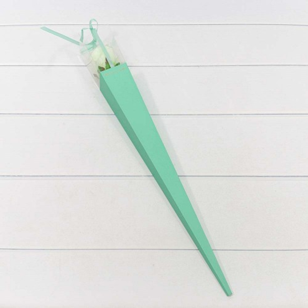 Коробка Ваза для цветов 6х6х60 см "Для одной розы" (Тиффани)