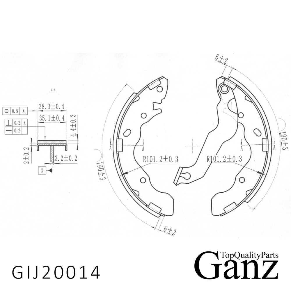 Колодки барабанные HYUNDAI Elantra/Matrix GANZ GIJ20014
