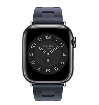 Apple Watch Hermès 41mm Space Black Stainless Steel Case with Navy Kilim Single Tour
