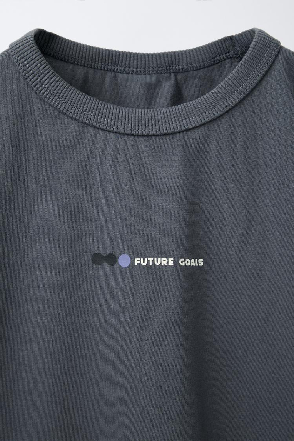 ZARA ФУТБОЛКА С НАДПИСЬЮ, АНТРАЦИТОВО-СЕРЫЙ