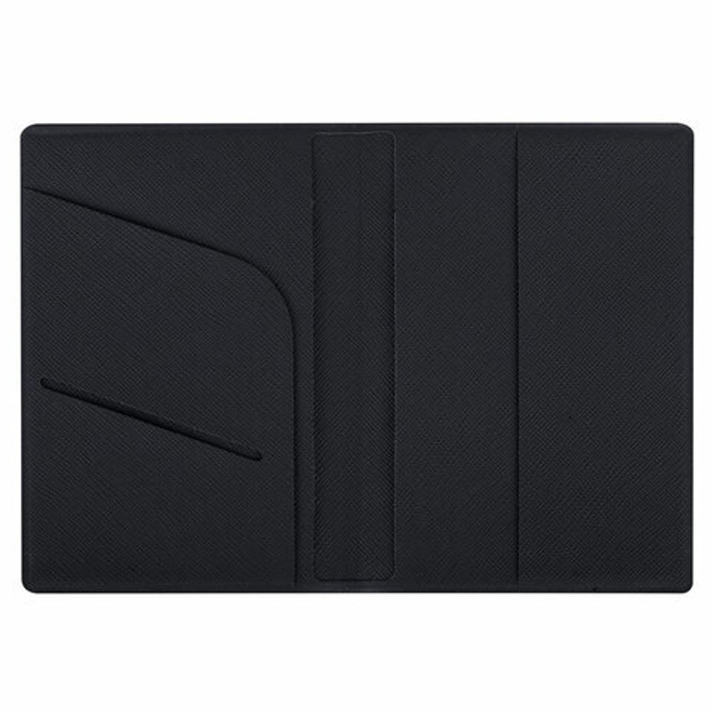 Обложка для паспорта с дополнительными карманами, экокожа, без тиснения, черная, STAFF, 238202