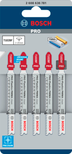 Лобзиковая пилка по пластику PRO Plastics PMMA clean T102BF 92 мм, 5 шт. BOSCH 2608636781