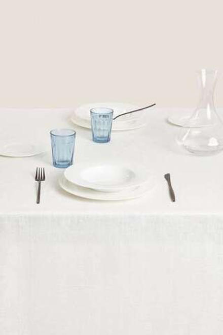 ZARA HOME БАЗОВАЯ ЛЬНЯНАЯ СКАТЕРТЬ, БЕЛЫЙ