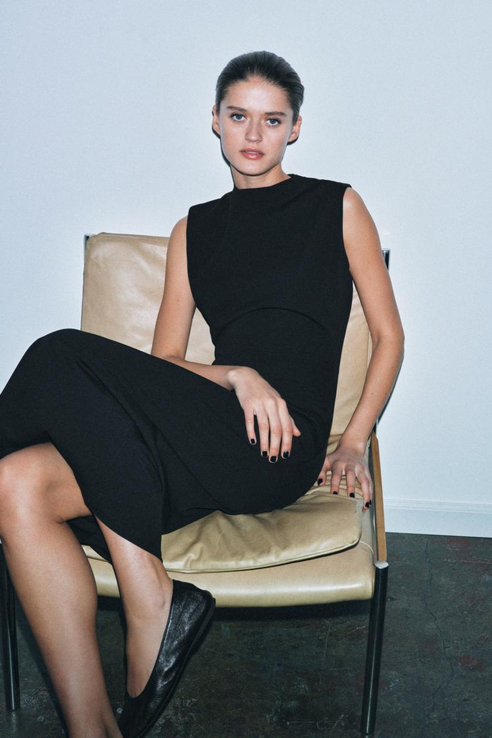 ZARA ПЛАТЬЕ С ОТКРЫТОЙ СПИНОЙ, ЧЕРНЫЙ