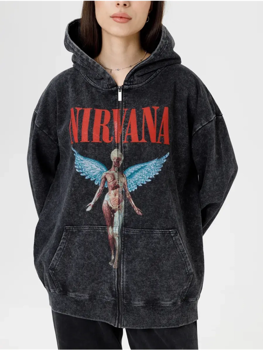 Зип Худи PARABOLA Nirvana оверсайз для мужчин и женщин