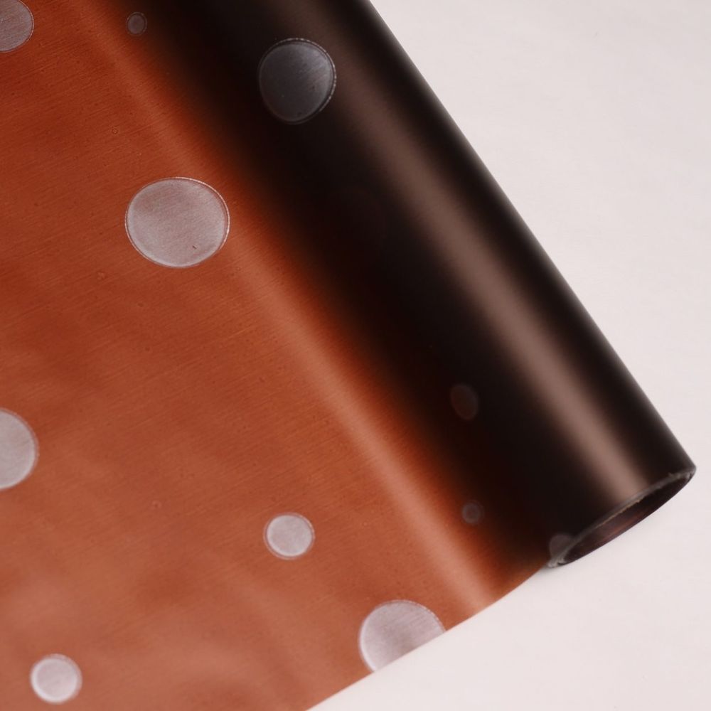 Пленка пудровая Горошина СЕРЕБРО/ШОКОЛАД (10м)