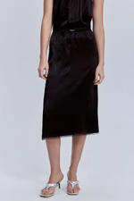 Юбка с кружевом из атласа