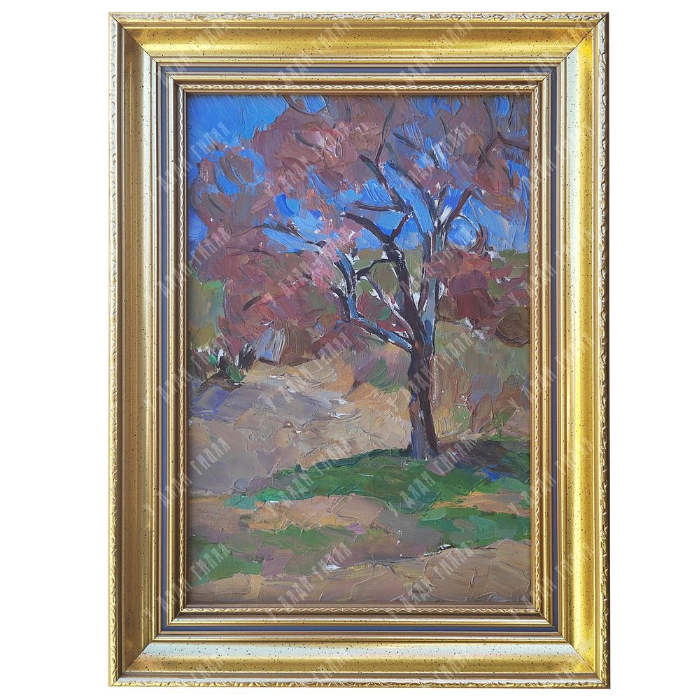 Коровин К. А.? Стога вечером. Этюд. Масло. 1899