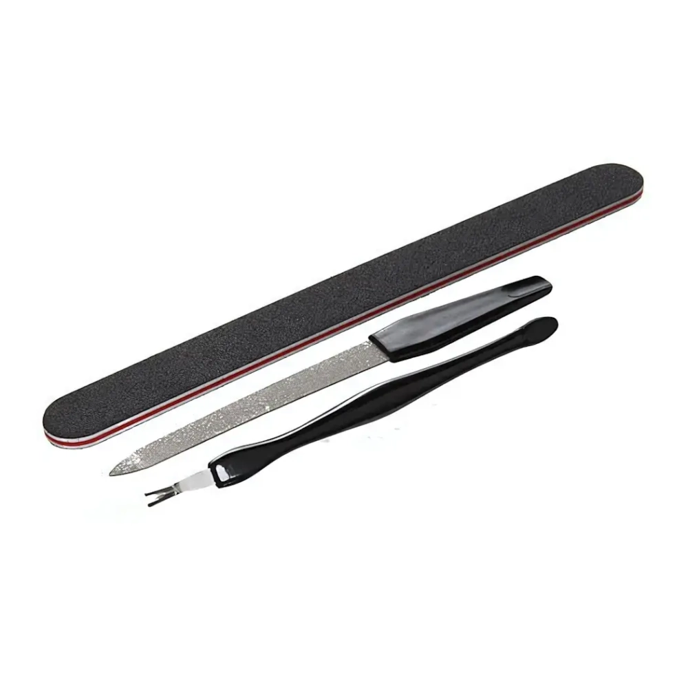 Маникюрный набор на блистере, 3 предмета «Ultramarine» (пилка металлическая, пилка наждачная черная и триммер)✦