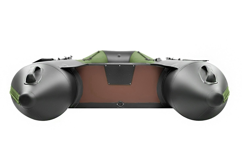 Броня-340 СК слань+киль зеленый-черный (Лодка ПВХ под мотор с усилением)