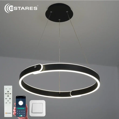 Управляемая светодиодная люстра  MARY 86W 2C-APP-500x1200-BLACK/WHITE-220-IP20