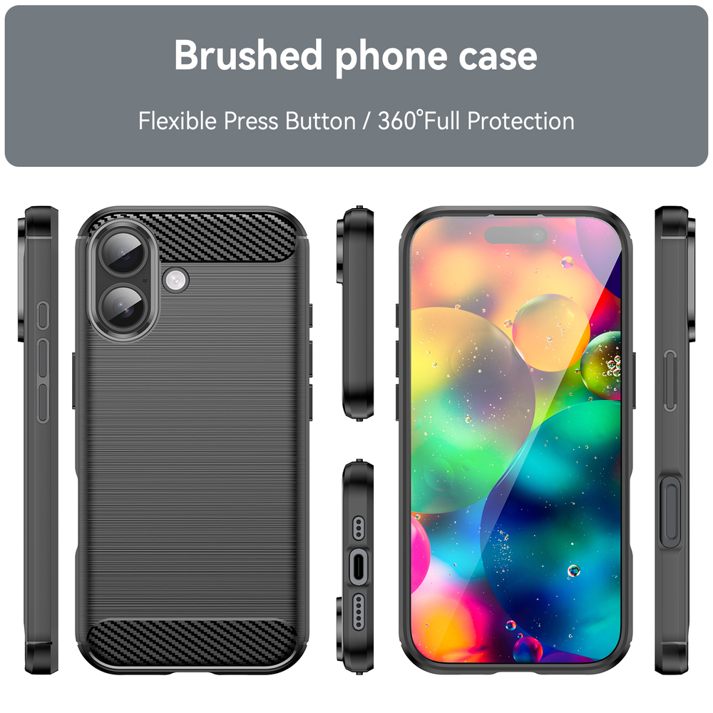 Мягкий защитный чехол на iPhone 17, серия Carbon (дизайн в стиле карбон) от Caseport