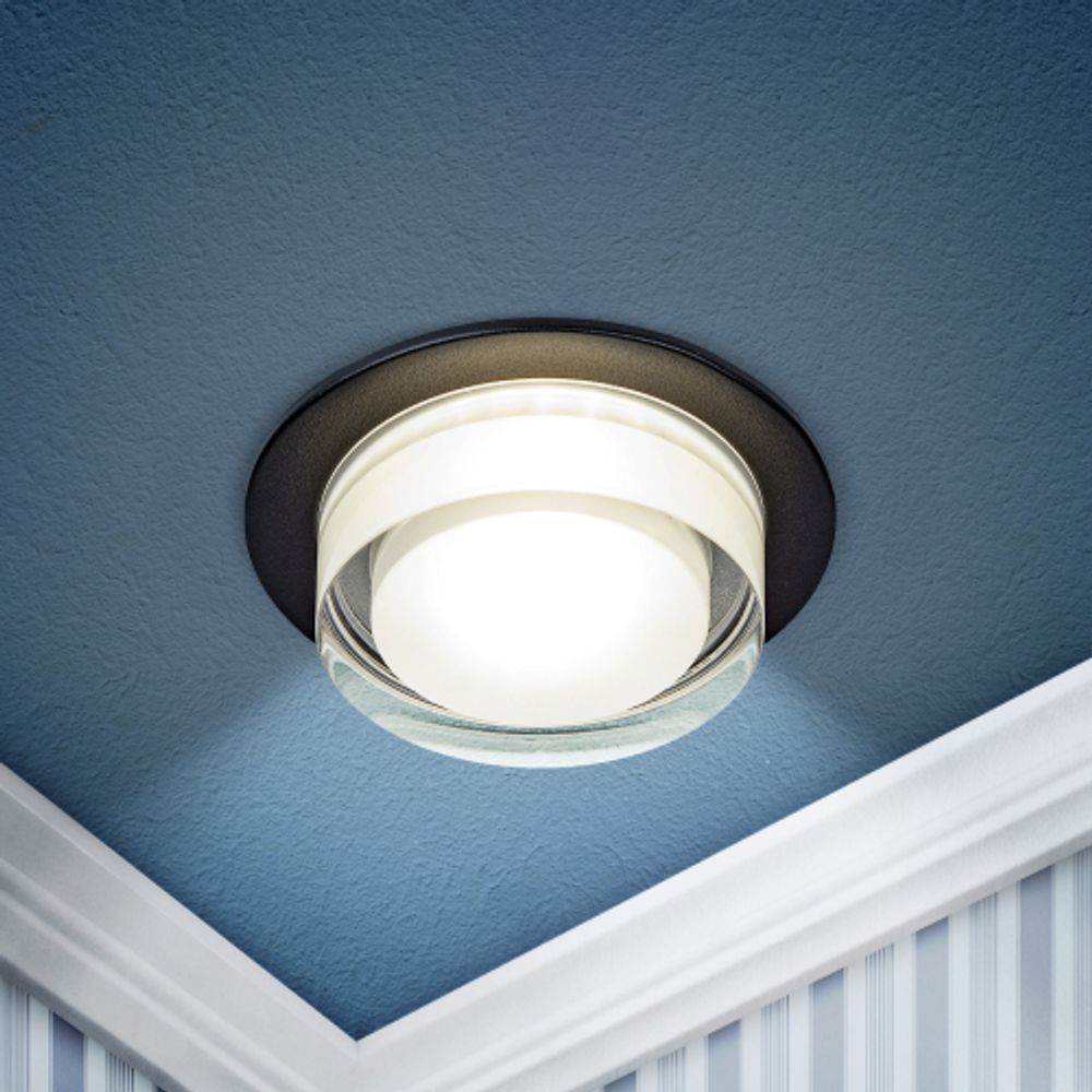 Светильник встраиваемый декоративный ЭРА DK107 BK под лампу MR16 GU5.3 черный