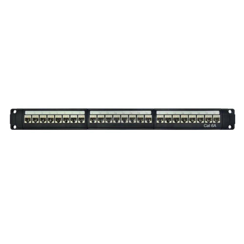 Патч-панель модульная 19&quot;, 1U,CAT6A, 24 порта RJ45, экранированная