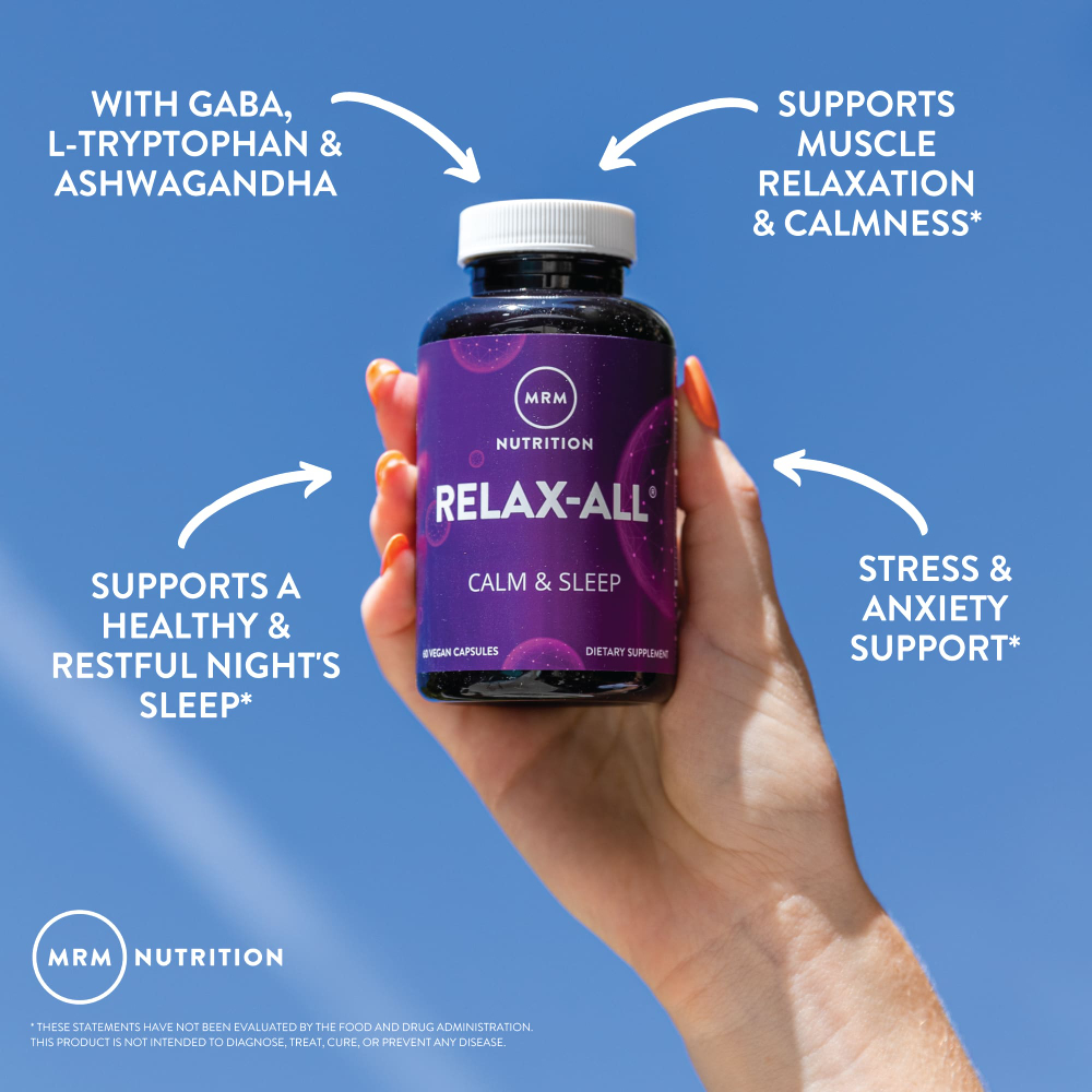 MRM Nutrition, Relax-All, средство для успокоения и сна, 60 веганских капсул