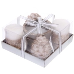 Свечи новогодние «Зимняя сказка» 11.5*11.5*5см (набор 5шт), Шампань