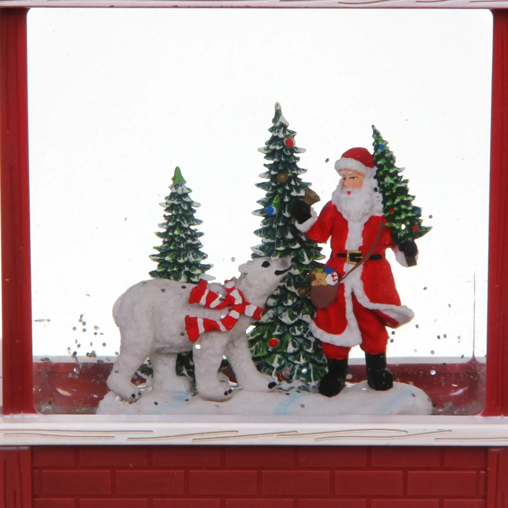 Сувенир с подсветкой «Дедушка и медвежонок» 14,4*7,8*24 см (работает от 3*АА и USB+музыка, подсветка)