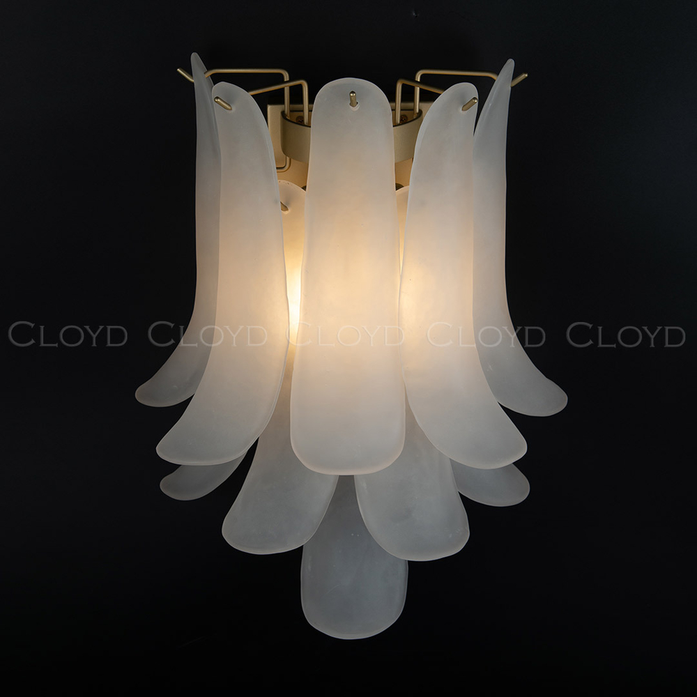 Бра Cloyd AZORES-A W2 / выс. 42 см - латунь светл. - белое матовое стекло (арт.20470)