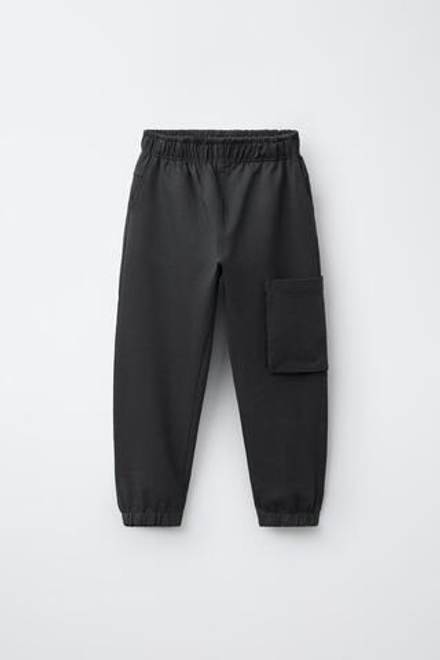 ZARA БРЮКИ-КАРГО ИЗ МЯГКОЙ ТКАНИ, АНТРАЦИТОВО-СЕРЫЙ