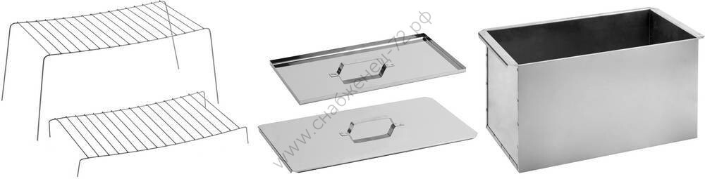 GRINDA Barbecue 500х270х270 мм, нержавеющая сталь, 1 мм, без ножек, с поддоном, двухъярусная коптильня (427790)