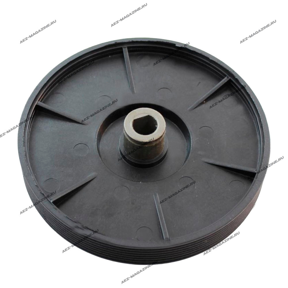 Шкив для бетономешалки Кратон, ручейковый, наружный D-123мм, внутренний d-12 скос на валу