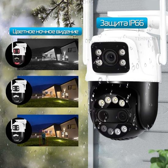 ASECAM поворотная видеокамера с тремя объективами 9Мп (3+3+3)