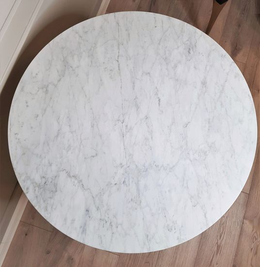 Стол обеденный белый Tulip Marble Brass