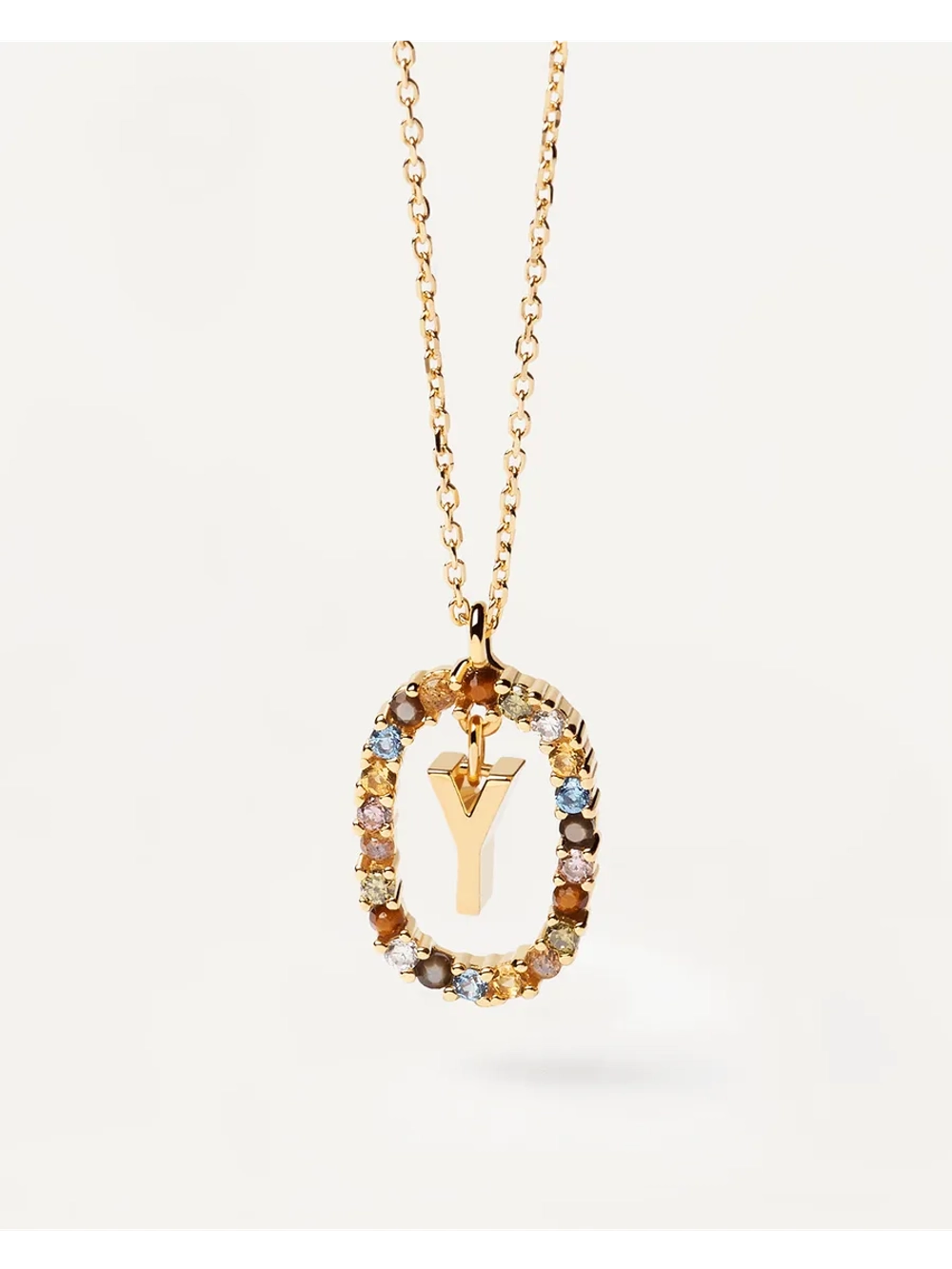 Колье Буква Y серебро 925 пробы покрытое золотом