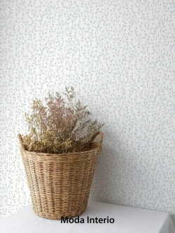 Обои флизелиновые, веточка на белом фоне, метровые, для спальни, Tenero (Moda interio, арт.32688-51)