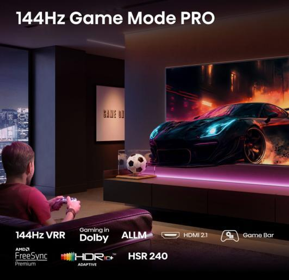 Телевизор QLED Hisense 65" 65E7Q PRO темно-серый 4K Ultra HD 120Hz DVB-T DVB-T2 DVB-C DVB-S DVB-S2 USB WiFi Smart TV