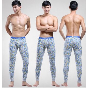 Мужские кальсоны с узором серые Cockon MAN pants Sky- Blue 23642