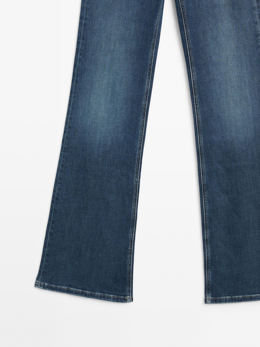 Massimo Dutti Расклешенные джинсы скинни с высокой посадкой, средне-синий