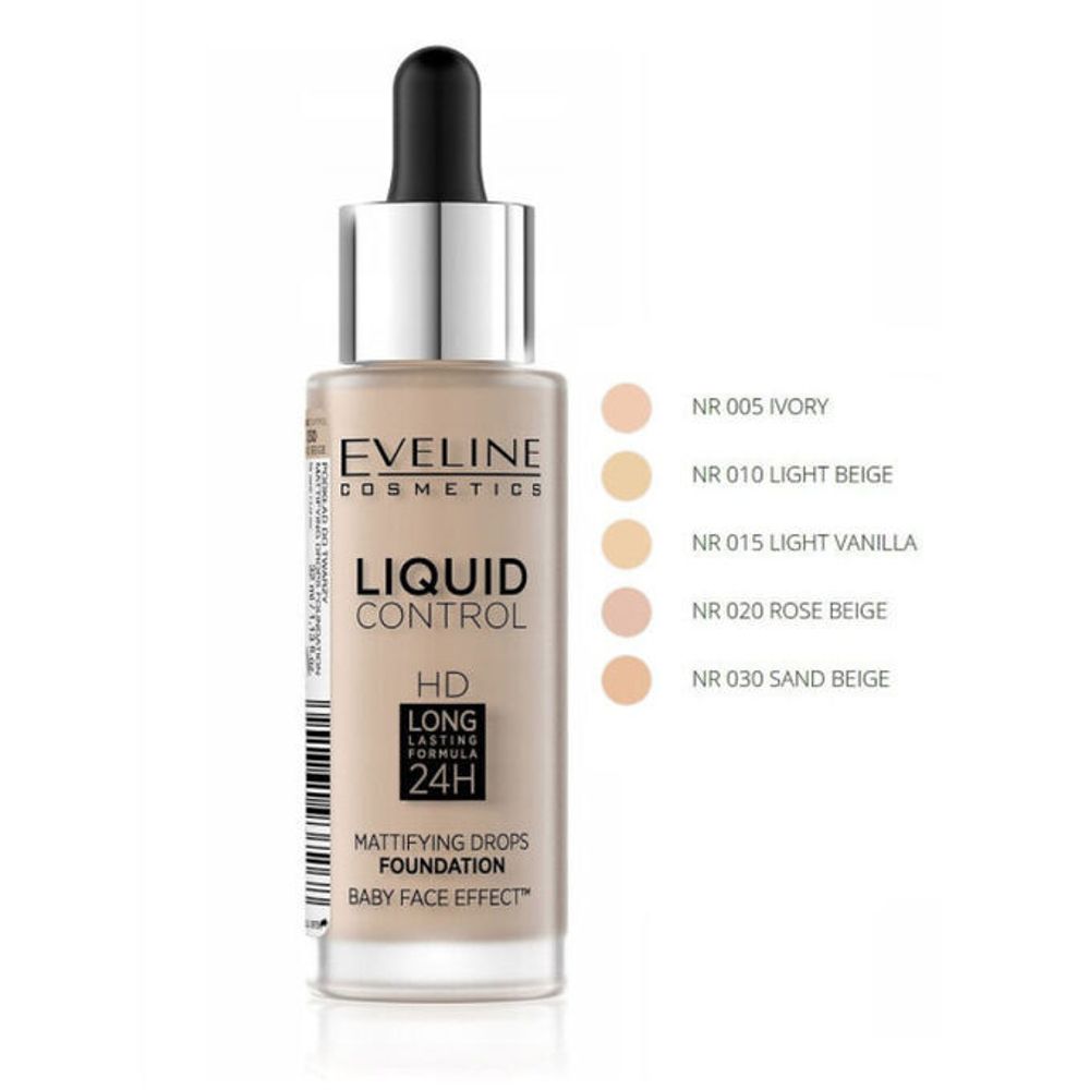 Тональная основа Eveline Liquid Control - №030 Sand Beige