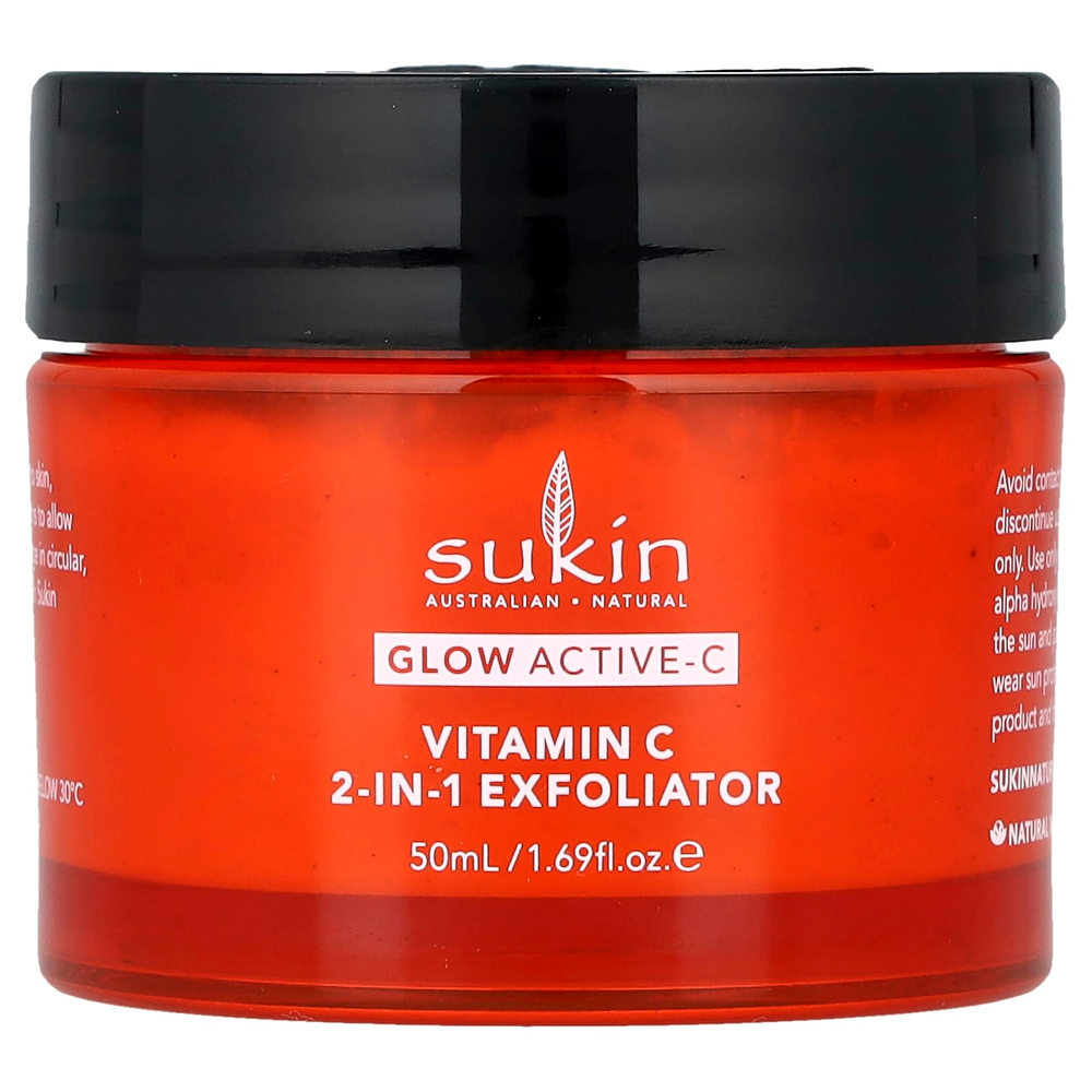 Sukin, Glow Active-C, отшелушивающее средство 2 в 1 с витамином C, 50 мл (1,69 жидк. Унции)
