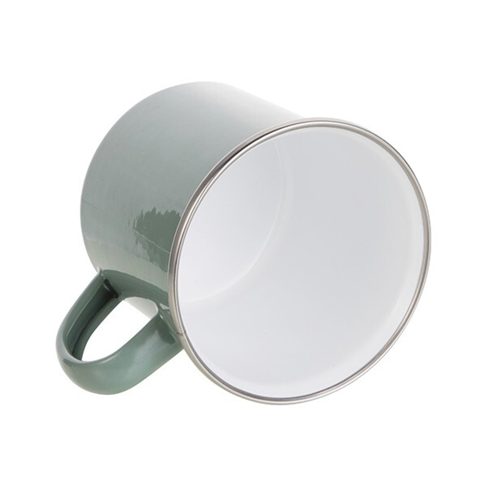 Кружка эмалированная Серо-зеленая для сублимации в инд упаковке ПРЕМИУМ