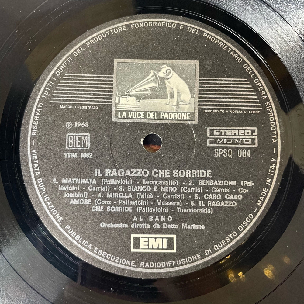 Винтажная виниловая пластинка LP Al Bano Аль Бано, Il Ragazzo Che Sorride (Италия 1968)