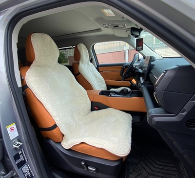 Накидки (2шт) чехлы на сиденье из овечьей шерсти (100%)