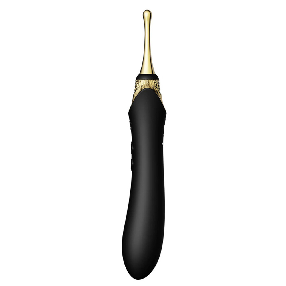 Черный клиторальный вибростимулятор 21,9см с насадками Zalo Bess Clitoral Massager Obsidian Black
