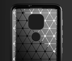 Чехол черного цвета для смартфона Motorola G9 Play, серии Carbon (карбон дизайн) от Caseport