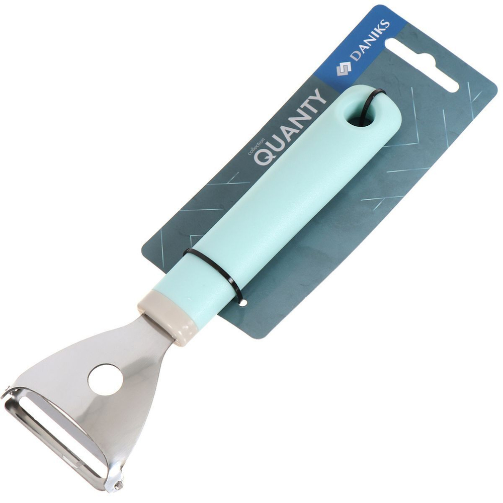 Овощечистка нерж сталь, пластик ручка, навеска, Daniks, Кванти, YW-KT580-13